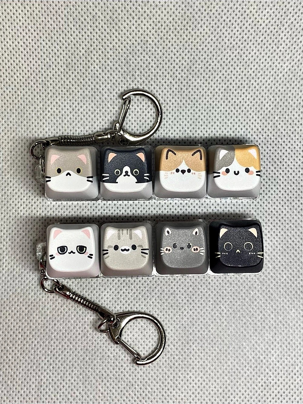 Cat Fidget Clicker Keychain 4-Key Mechanical Keyboard - Satisfying Stress Relief